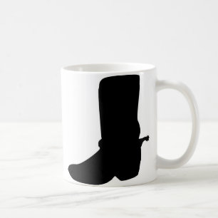 Black Cowboy Boot with Spurs Coffee Mug