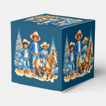 Black Cowboy Cowgirl Kids With Horse Merry Christm Favor Boxes by RODEODAYS at Zazzle