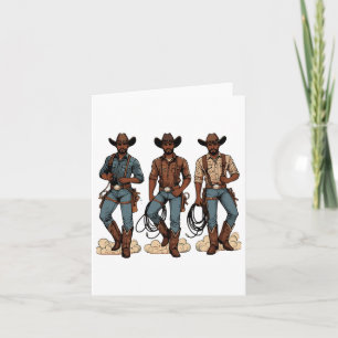 Black Cowboy Western Rodeo Melanin Black History T Card