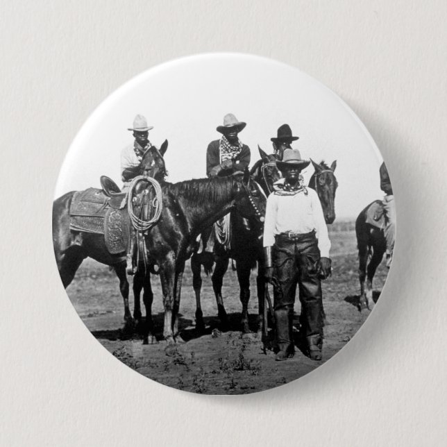 Black Cowboys At Bonham Texas 1890 Button (Front)
