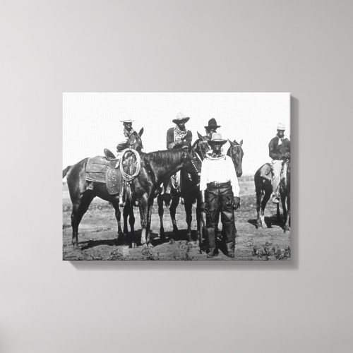 Black Cowboys At Bonham Texas 1890 Canvas Print