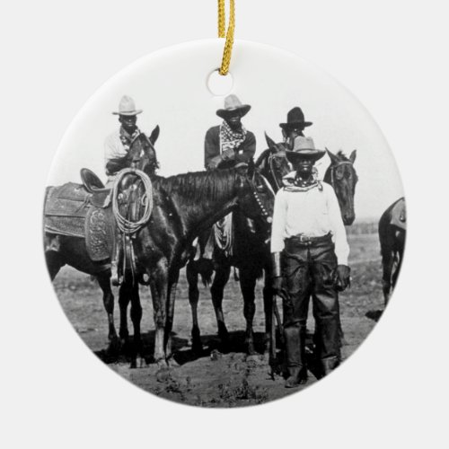 Black Cowboys At Bonham Texas 1890 Ceramic Ornament