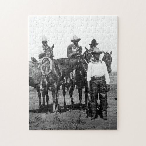 Black Cowboys At Bonham Texas 1890 Jigsaw Puzzle