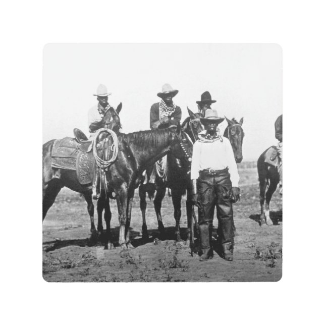 Black Cowboys At Bonham Texas 1890 Metal Print (Front)