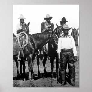 Black Cowboys At Bonham Texas 1890 Poster