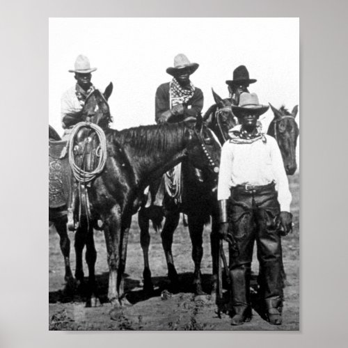 Black Cowboys At Bonham Texas 1890 Poster