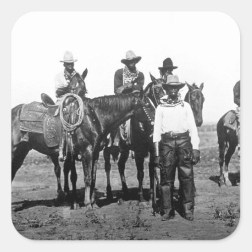 Black Cowboys At Bonham Texas 1890 Square Sticker