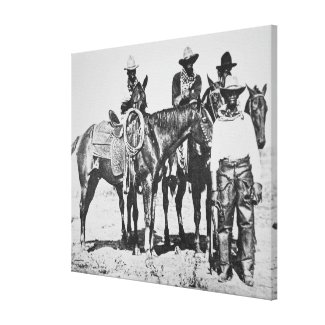 Black Cowboys at Bonham, Texas, c.1890 (b/w photo) Canvas Print