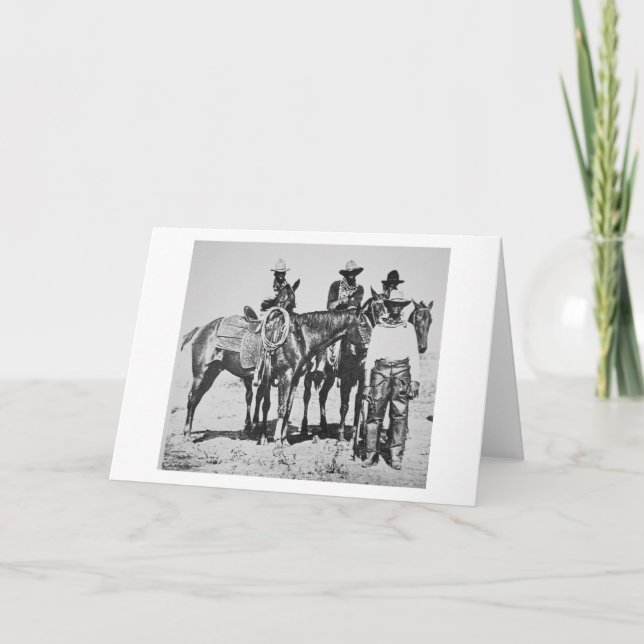 Black Cowboys at Bonham, Texas, c.1890 (b/w photo) Card (Front)