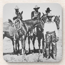 Black Cowboys at Bonham, Texas, c.1890 (b/w photo) Coaster