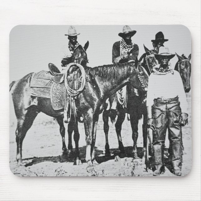 Black Cowboys at Bonham, Texas, c.1890 (b/w photo) Mouse Pad (Front)