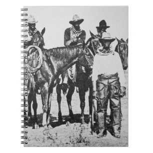 Black Cowboys at Bonham, Texas, c.1890 (b/w photo) Notebook