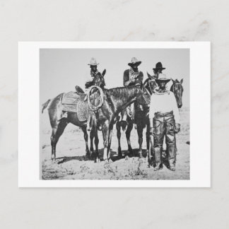 Black Cowboys at Bonham, Texas, c.1890 (b/w photo) Postcard