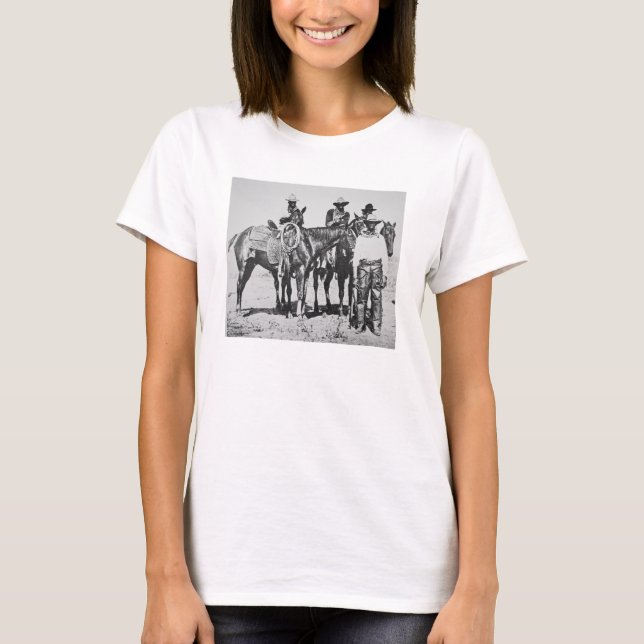 Black Cowboys at Bonham, Texas, c.1890 (b/w photo) T-Shirt (Front)