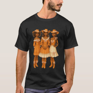Black Cowgirl Afro American Melanin Coquette Count T-Shirt
