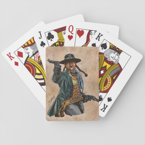 Black cowgirl poker cards