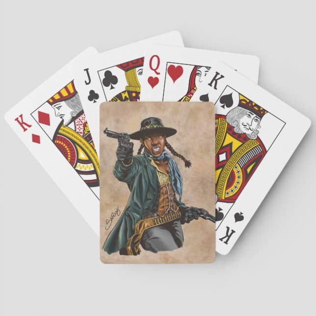 Black cowgirl poker cards (Back)