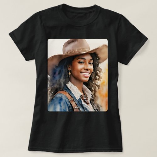 Black Cowgirl Western African American T_Shirt