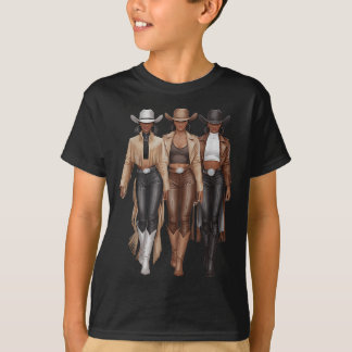 Black Cowgirl Western Rodeo Melanin Cowgirl T-Shirt