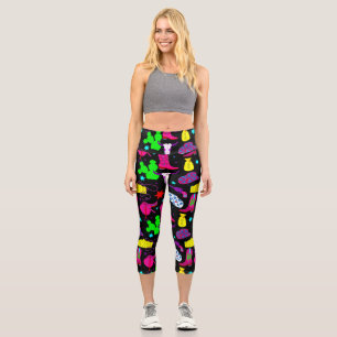 black cowgirl wild west saloon capri leggings