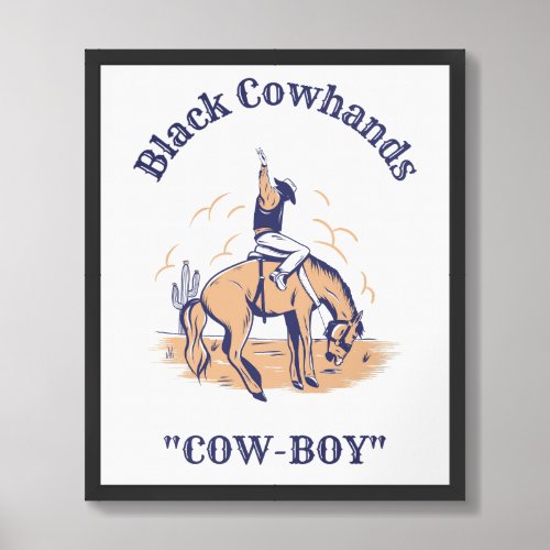 Black Cowhands COW_BOY Framed Art