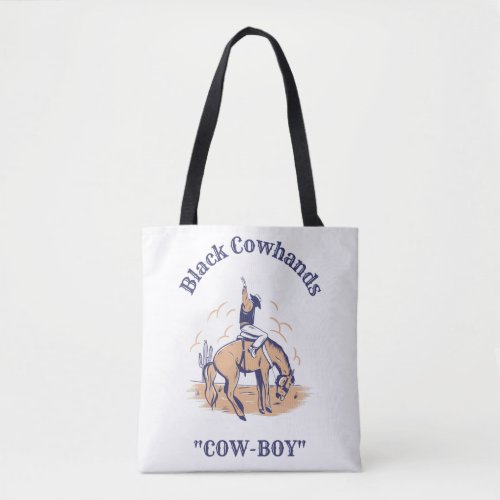 Black Cowhands COW_BOY Tote Bag