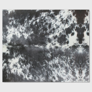 Black Cowhide Print Rustic Farmhouse Christmas Wrapping Paper