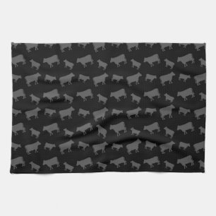 Black cows towel