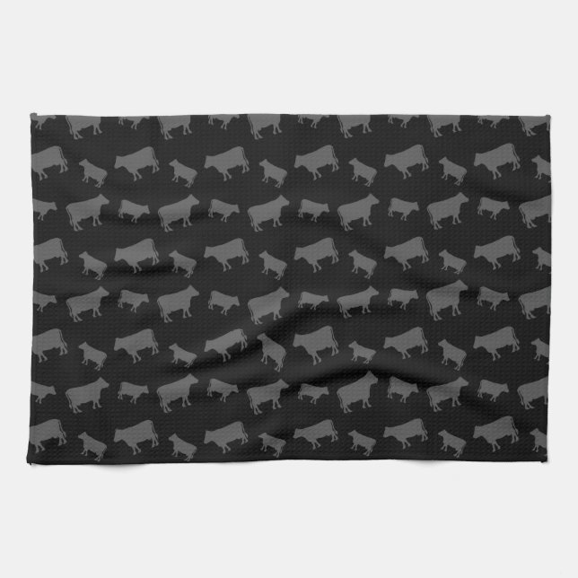Black cows towel (Horizontal)