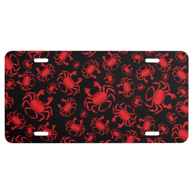 Black crab pattern license plate (Front)