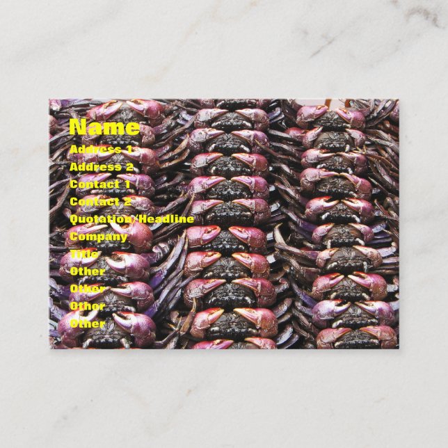 Black Crabs [Po Na] ... Thai Street Food Business Card (Front)