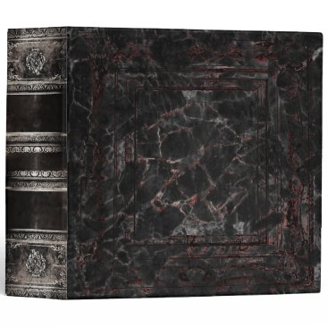 Black Cracked Faux Leather Ancient Tome 3 Ring Binder