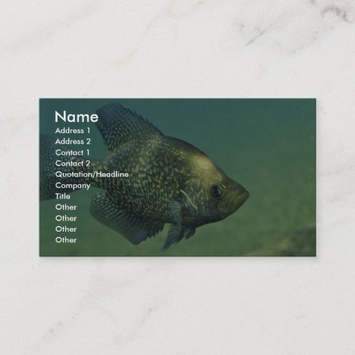 Customizable Black crappie business cards