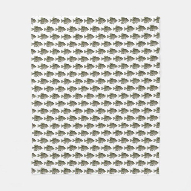 Black Crappie Fleece Blanket (Front)