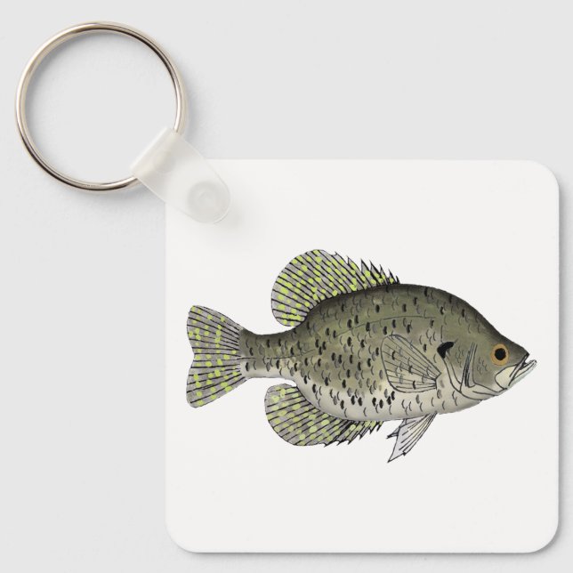 Black Crappie Keychain (Front)