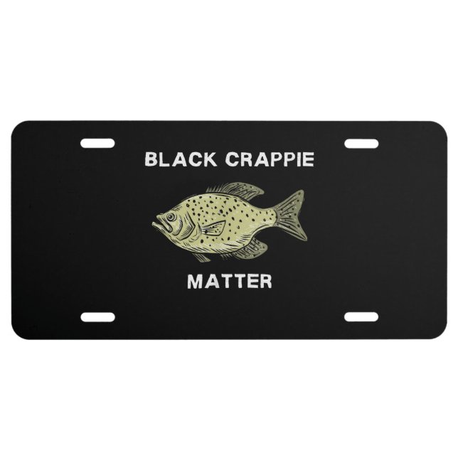Black crappie matter Crappie fishing Art License Plate (Front)