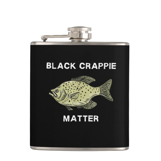 Black crappie matter Crappie fishing Flask (Front)