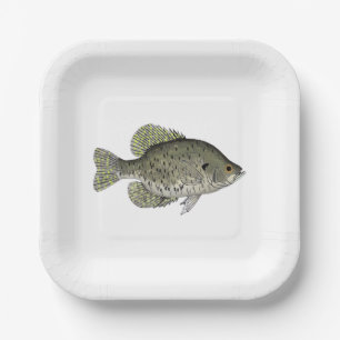 Black Crappie Paper Plates