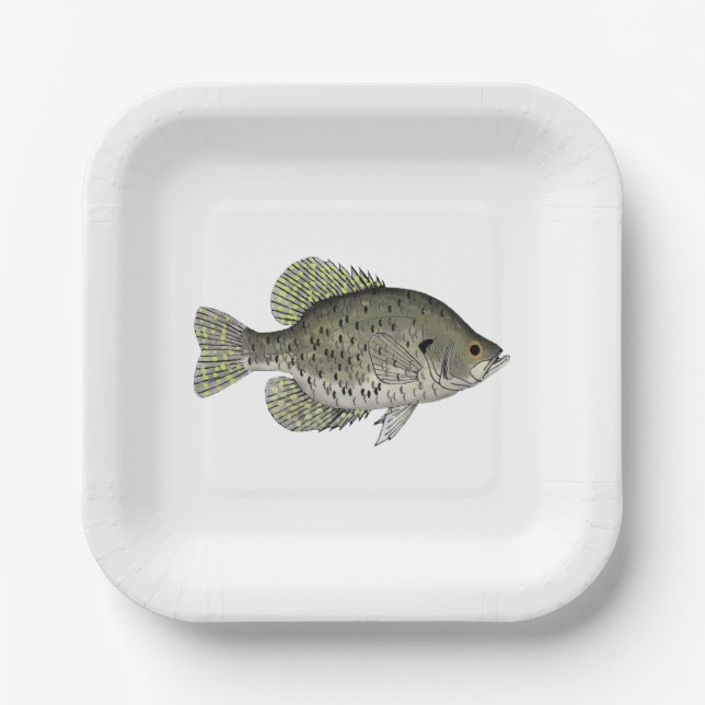 Black Crappie Paper Plates (Front)