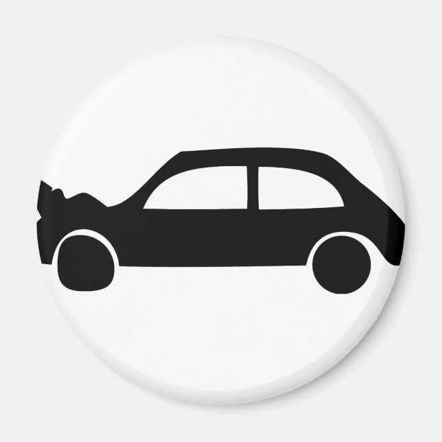 black crash car icon magnet (Front)