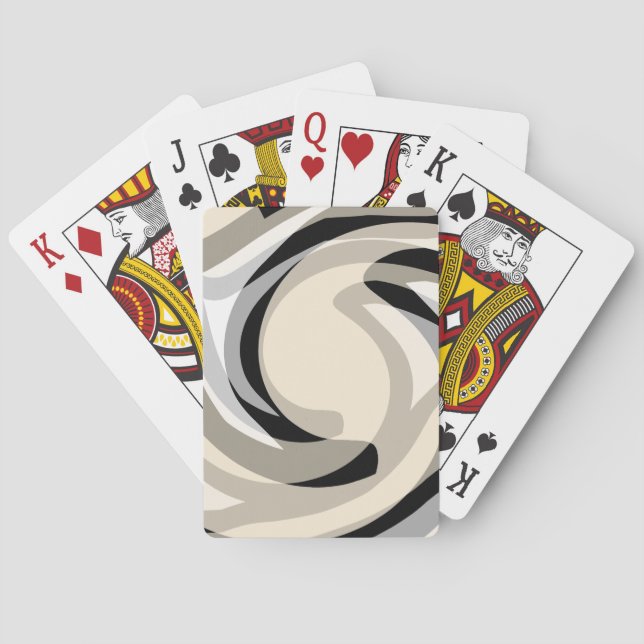 Black Cream and Gray Poker Cards (Back)
