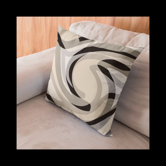 Black Cream and Gray Throw Pillow (Creator Uploaded)