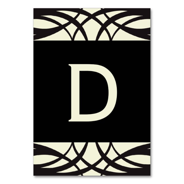 Black Cream Art Deco Wedding Banner Cards (Front)