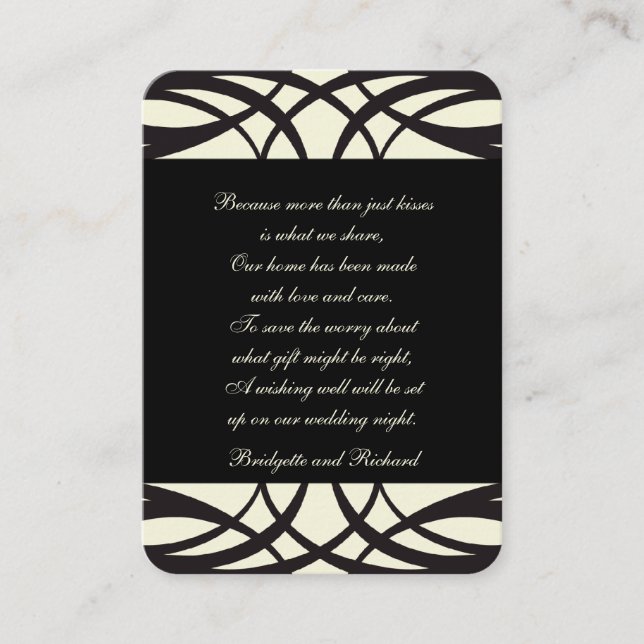 Black Cream Art Deco Wedding Seating Cards (Front)