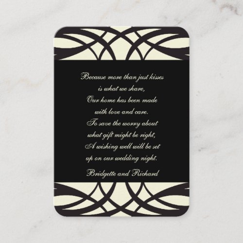 Black Cream Art Deco Wishing Well Cards Business Card Templates
