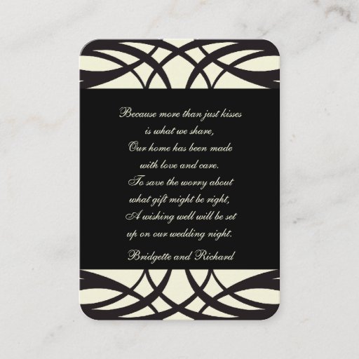 Customizable Black Cream Art Deco Wishing Well Cards Business Card Templates