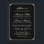 Black Cream Border Muslim Wedding Invitation<br><div class="desc">Invite your guests with this traditional Islamic style wedding invitation featuring an elegant border with 'Bismillah' in Arabic calligraphy. Simply add your event details on this easy-to-use template to make it a one-of-a-kind invitation.</div>