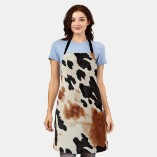 Black Cream Brown Cowhide Apron