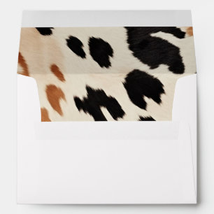 Black Cream Brown Cowhide Envelope