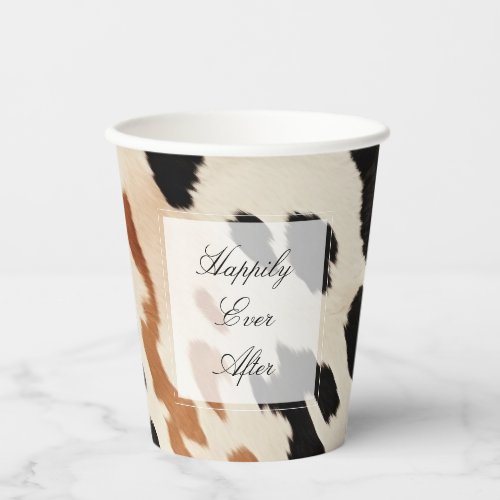 Black Cream Brown Cowhide  Paper Cups